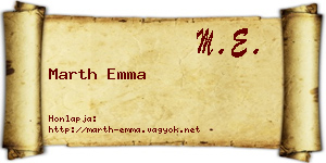 Marth Emma névjegykártya
